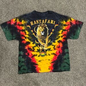 Rastafari Lion Men's Tie Dye T-shirt- Size XL